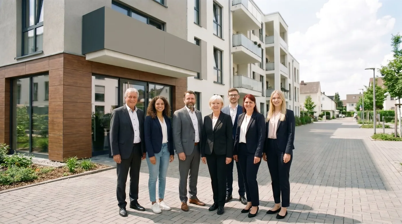 Moderne Wohngebäude mit DGE-24-Team